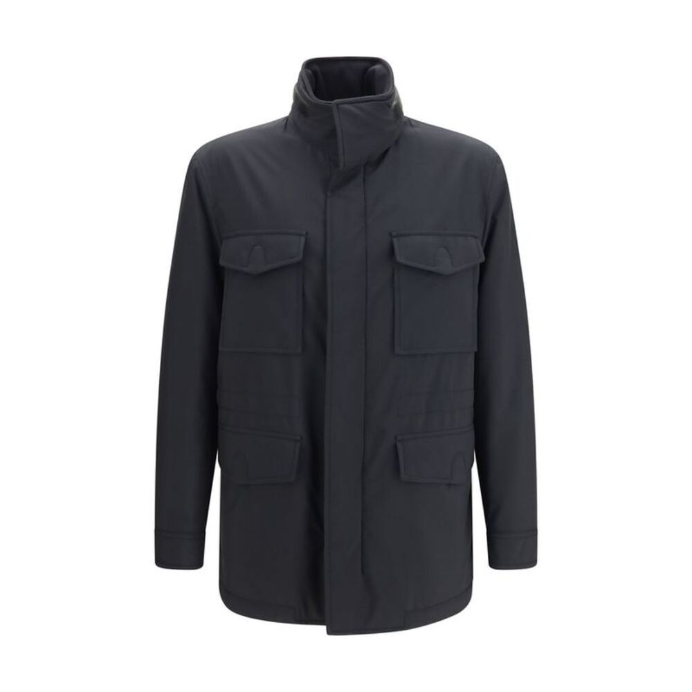 Brioni Blue Wool Oves Aries Full-Length Men's Jacket